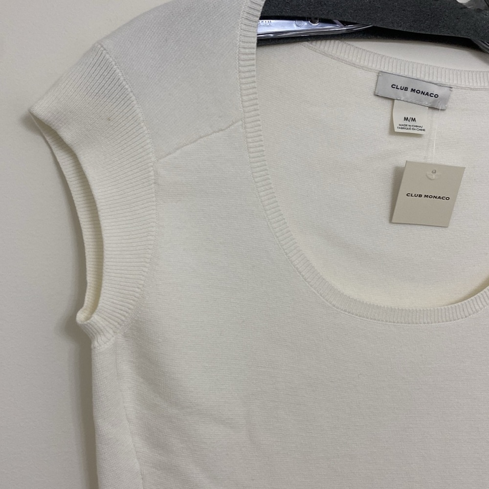 Club Monaco Ludvig Chandails Cream Sweater Top Size M - Picture 3 of 6